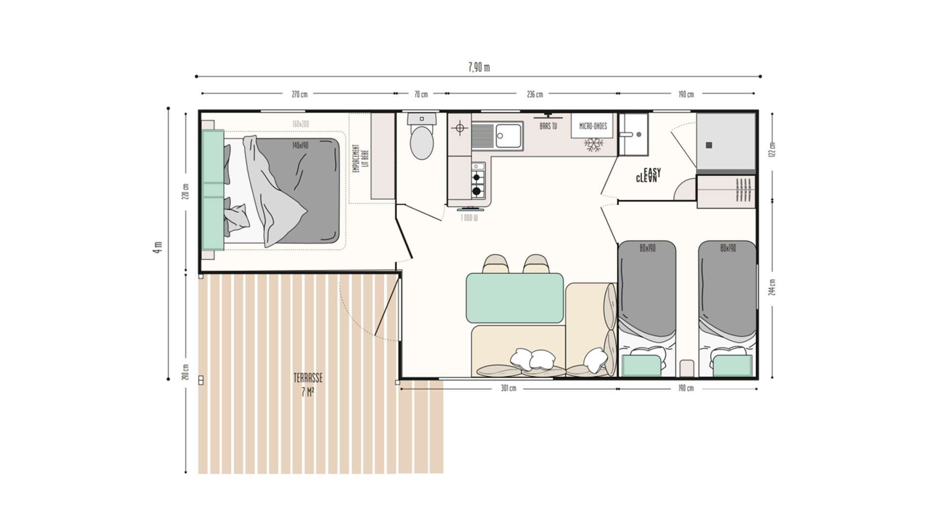 plan mobile-home Loggia